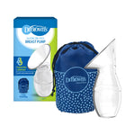Dr. Brown's 100% Silicone One-Piece Breast Pump, Hands-Free Breast Milk Collector with Travel Lid and Travel Bag