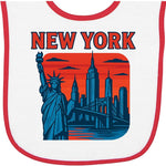 inktastic New York City Skyline with Statue Of Liberty and Baby Terry Cloth Bib