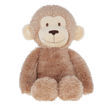 Plush monkey toy on a white background