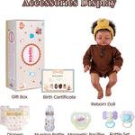BABESIDE Black Reborn Baby Dolls, 17 Inch Realistic Black Newborn Lifelike Real Life Baby Dolls Soft Vinyl & Cloth Body with Feeding Kit Gift Box for Kids Ages 3+