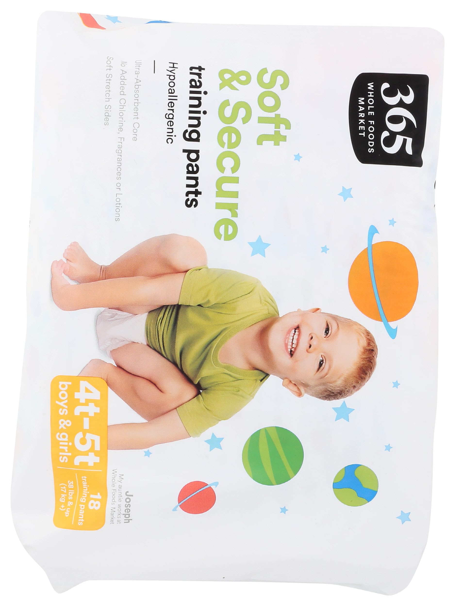 365 by Whole Foods Market, Soft & Secure 4T-5T Training Pants, Hypo-Allergenic, Ultra-Absorbent, 18 Count