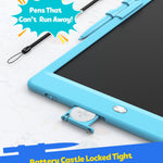 TEKFUN LCD Writing Tablet for Kids, 10-inch Coloring Drawing Pad, Mess Free Doodle Board, Airplane Travel Toys for Boys and Toddlers, Road Trip Essentials, Gifts for 3 4 5 6 7 8 Year Old Girls(Blue)