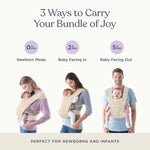 Ergobaby Embrace Newborn Baby Carrier for Infants 0-12 Months (7-25 lbs) - Ergonomic 2-Position Infant Carrier with Head and Neck Support, Hip-Healthy Positioning - Cream