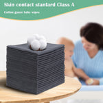 SmoothNovelty 24 Pcs Flannel Cloth Baby Wipes Reusable Baby Wipe Soft Natural Unbleached Face Wipes for Cloth Diapers