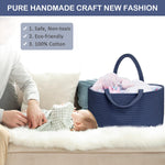 ABenkle Diaper Caddy Organizer, Boho Rustic Cotton Rope Nursery Baby Basket, Changing Table Organizer for Baby Diaper Storage and Baby Shower