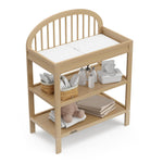 Graco Olivia Changing Table with Water-Resistant Changing Pad (Driftwood) - GREENGUARD Gold Certified, Includes Bonus Water-Resistant Changing Pad with Safety Strap, 2 Open Shelves, Stylish Design