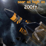 SainSmart Jr. Rocket Launcher for Kids, 200 Feet of Flight Altitude, Motorized Air Rocket with Parachute, Self-Launching Outdoor Toy with Safely Land, Black