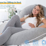 INSEN Cooling Pregnancy Pillow, Maternity Pillow for Pregnant Women, C Shaped for Side Sleeping(Cooling Silky Grey)
