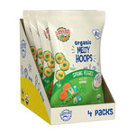Packaging of Earth's Best Organic Melty Hoops Spring Veggies snack with visible branding.