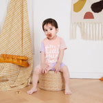 FOCUSNORM Toddler Baby Girls Summer Clothes Letter Short Sleeve T-shirt Top Shorts Sets Cute Newborn Infant Outfits 6M-3T (Contrast Pink, 18-24 Months)