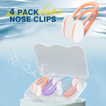 Baypify 4 Pack Nose Clips for Swimming, Waterproof for Kids 4-14