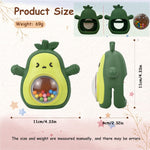 Baby Rattle Teething Toys Silicone Avocado Teething Mitten Over 3 Months-Sensory Toys for Grasping Chewing Sucking Hearing Needs-Baby Teether for Teething Relief-BPA Free Infant Toys Baby Shower Gifts