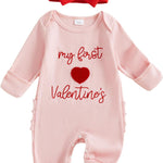 My First St Patricks Day Baby Girl Outfit Newborn St Pattys Day Onesie Waffle Knit Sweater Romper And Headband