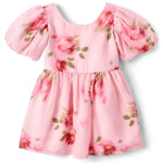 The Children's Place,Baby-Girls,and Toddler Puff Sleeve DressPink Floral,12 Months,18 Months