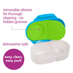 b.box Snack Box - Leakproof Mini Bento Box for Kids & Toddlers, 2 Compartment Snack Containers for Kids, Lunch Containers, Dishwasher Safe, BPA Free, PFAS Free, Ages 4m+, 1 3/4 Cup - Ocean Breeze