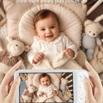 Buradin Baby Monitor, 5'' Screen with 32 Hours 5000mAh Battery, Pan-Tilt-Zoom Video 1080P Baby Monitor with Camera and Audio, Night Vision, VOX, 2-Way Talk, 8 Lullabies and 1200ft Range No WiFi