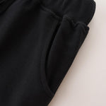 AMIYAN Toddler Boys 100% Cotton Sweatpants Active Soft Joggers Pants with Decorative Drawstring Black 5T