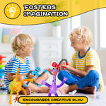 Robot Sensory Toys 4Pcs Valentine Gift for Kid Boys Year Old Ages 3 4 5 6 7 8 9 10, Suction Autism Toy Pop Tube Fidget Toys Autistic Busy Travel Toys Stocking Easter Basket Stuffer for Kids Toddlers