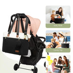 LOVEVOOK Diaper Bag, Large Baby Tote with Changing Pad and First Aid Bag, Black/Beige/Brown