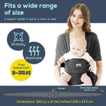 Baby Wraps Carrier, Jeroray Baby Carrier,Hands Free Infant Carrier, Lightweight,Breathable,Softness,Heather Grey