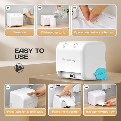 Homeleafy 2-in-1 Auto Dry&Wet Wipes Warmer, 3s Smart Dry-to-Wet Warming Technology Portable Wipes Dispenser with Clean Light&Mist Control,Desktop/Wall Mounted Baby Diaper Warmer for Newborns,Outdoor