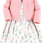 Hudson Baby Baby Girls' Cotton Dress and Cardigan Set