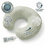 OMYS Nursing Pillow, Breastfeeding Pillows with Removable Cover for Mom with Breathable Filling, Ergonomic Baby Feeding Essentials for Bottle and Breastfeeding (Green)