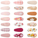 CÉLLOT 42Pcs Baby Hair Clips, Infant Girl Hair Accessories, 1.5" Mini Hair Clips, Printed Anti-Slip Snap Barrettes, Waterdrop Design Hairpins, Toddler Girl Hair Accessories（A）