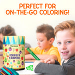 TinyGeeks Jumbo Crayons (18 Colors) – Non-Toxic, Washable Crayons for Toddlers and Kids (Ages 1-8) – Easy-to-Hold - Ideal for Travel, Art, and Learning