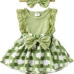 Baby Girl Clothes Newborn Romper Dress Infant Lace Ruffle Sleeveless Summer Outfits with Headband 0-12 Months