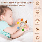 Baby Teething Toys Teething Rings Silicone Teethers for Babies 6-12 Months Baby Rattles & Plush Rings Sensory Toys for Soothing Sore Gums for Newborn Infant Essentials (Animals)