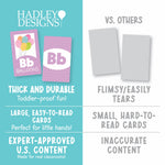 Hadley Designs Alphabet Flash Cards for Toddlers 1-3 - Preschool Learning Activities, Number Color Shapes & ABC Flash Cards for Toddlers 1-3, Daycare Essentials, Homeschool Supplies, Kids Easter Gifts