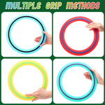 Seenelling 4 Pack Flying Disc 11 Inch Flying Ring Bulk for Backyard Beach Sport Outdoor Soft Discs for Beach Pool Backyard Camping Activities Sport Playing Toss Gift (Cyan,Blue,Yellow,Red)