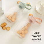 Platinum Silicone Milk Storage Bags for Breast Milk | 2-Pack 8 oz Leak-Proof Self-Standing |Reusable Food Pouches| BPA-Free, Odor-Free, Eco-Friendly, Completely Plastic Free