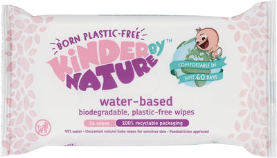 Kinder by Nature Water-Based Baby Wipes - 56 Count (Case of 12 packs)