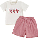 VISGOGO Baby Boy Girls Toddler Summer Outfit Striped T-shirt Toddler Boy Summer Clothes 6 12 18 Months 2 3 4 5 T Short Set