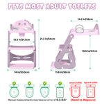 Potty Training Seat, Upgrade 2 in 1 Potty Training Toilet with Step Stool Foldable Toddler Toilet Seat for Kids Boys Girls Toddler Potty with Splash Guard Anti-Slip Pad Adjustable Ladder & Seat Height