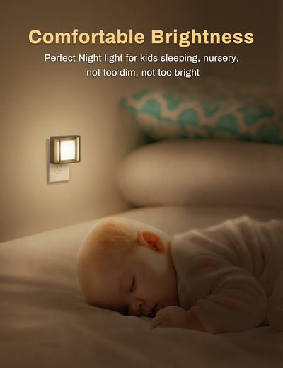 DORESshop LED Night Light, Night Lights Plug Into Wall [2 Pack] with Dusk-to-Dawn Sensor, Dimmable Nightlights, Adjustable Brightness for Bathroom, Hallway, Bedroom,Kids Room,Stairway,Soft White
