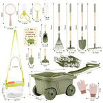 Dreamon Kids Gardening Tools & Bug Catcher Kit, 2-in-1 Outdoor Toys with Wheelbarrow and Bug House, STEM Educational Toys for 3 Year Old, Birthday Gifts Outdoor Gifts for Kids 3-5, Green