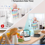 HelloBaby No WiFi Baby Monitor with Voice-Activated Night Vision,4" IPS Camera and Audio, 2-Way Talk and PTZ, 26H Battery and 1000ft Range, Portable for Nursery and Travel