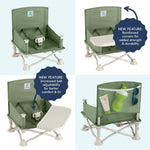 hiccapop OmniBoost Travel Booster Seat with Tray for Baby | Folding Portable Baby Booster Seat for Dining Table, Camping, Beach, Grandma’s | Tip-Free Design Straps to Kitchen Chairs - Booster Chair