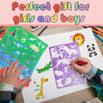 HADDIY Kids Drawing Stencils Set, 20 Pcs Plastic Stencil Kit 300+ Patterns Drawing Templates for Girls & Boys Gift and Card Making