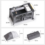 kingobabys 4 in 1 Baby Bassinet,Pack and Play,Bedside Crib Sleeper,Baby Bassinets Bedside Sleeper with Diaper Changer, Mosquito Net,Bottom Storage and Toy Bar for Newborn to Toddles (Grey)