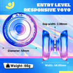 Responsive Yoyo for Kids Beginners, Professional Yoyo AOE for Finger Spin Tricks, Dual Purpose Yo-yo with Unresponsive Bearing for Adults+10 Strings+Bearing Removal Tool+Storage Bag