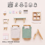 Le Toy Van - SugarPlum Wooden Bedroom Set | Dolls House Accessories Play Set For Dolls Houses | Girls and Boys Doll House Furniture Sets - Suitable For Ages 3+, Daisylane Child Bedroom (ME061)