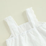 Toddler Baby Girl Outfit Summer Sleeveless Lace Hollow Out Crop Tank Tops Plaid Wide Leg Pants Set 2PCS Clothes