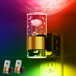 L LOHAS LED Night Light,Dimmable Night Lights Plug into Wall, 2 Pack Acrylic Nightlight with 0-100 LM Adjustable Brightness, 3000K Plug in Night Light with Dusk to Dawn Sensor, for Bathroom Hallway