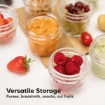 KeaBabies 12pk 4oz Glass Baby Food Containers with Lids - Leak-Proof, Microwavable Small Glass Jars, Baby Purees & Toddler Snack Storage Containers, BPA-Free, Dishwasher & Freezer Safe (Nord)