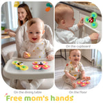ALASOU 3PCS Suction Cup Spinner Toys for 1 Year Old Boy Girl|Spinning Top Baby Toys 12 18 Months|1 2 Year Old Boy Birthday Gift|Baby Bath Toys for Kids Ages 1-3|Sensory Toys for Toddlers 1-3