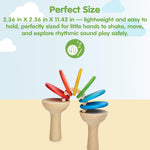 PlanToys Wooden Clatter Toy Percussion Musical Instrument (6413) | Sustainably Made from Rubberwood and Non-Toxic Paints and Dyes